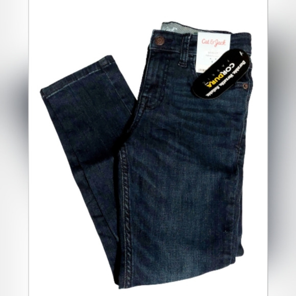Dark Blue Cat & Jack‎ Size 8 Adjustable Waist Skinny Jeans - Picture 1 of 6